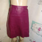 Vintage Metro Style Leather Fuchsia Skirt Size L