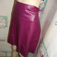 Vintage Metro Style Leather Fuchsia Skirt Size L