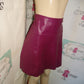 Vintage Metro Style Leather Fuchsia Skirt Size L