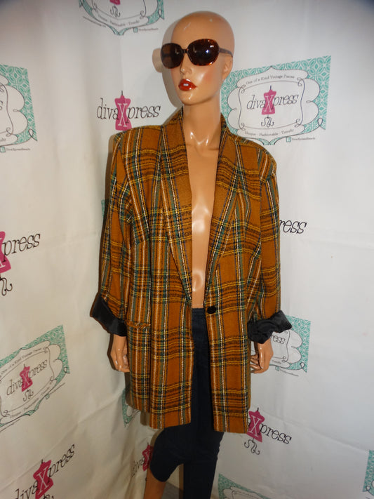 Vintage Maggie Barnes Mustard Yellow Green Blazer 2x