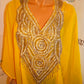 Vintage Yellow Silver Sheer Heavy Beaded Throw Size 1x