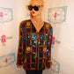 Vintage Jewel Queen Colorful Sequins Jacket Size L