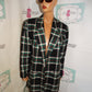 Vintage Units Black/Green White Plaid Blazer Size XL