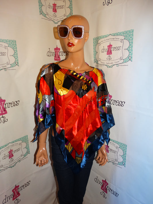 Vintage Picascco Colorful Poncho Size L