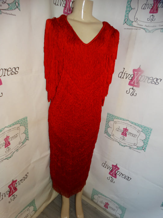 Vintage Nighthawks Shingle Red Dress Size L