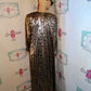 Vintage Luci Russ Black/Gold Silver Dress Size 1x