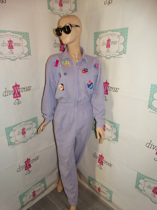 Vintage Las Olas Lavader Colorful 2 Piece Pants Set Size 1x