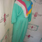 Vintage Toni Todd Green Colorful 2 Piece Skirt Set Size L