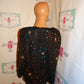 Vintage Lawerence Kazer Black Sequins Throw Size L