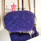 Vintage Purple Suede Crossbody Purse Size S