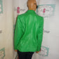 Vintage Metro Style Green Leather Jacket Size M