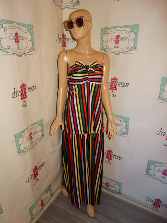 Vintage Mulitcolor STripe Tube Dress Size M