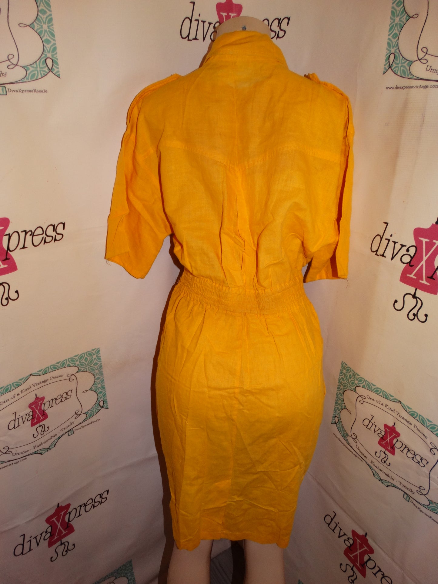 Vintage Nok Nok Yellow Dress Size S