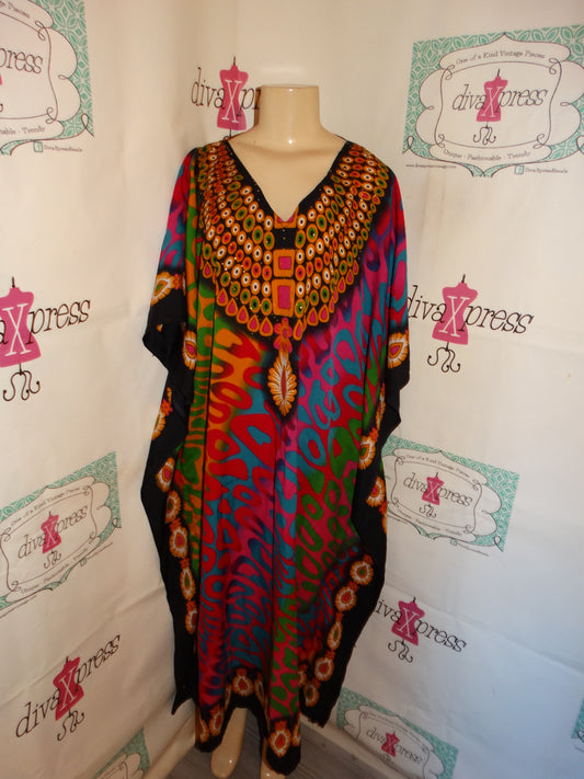 Vintage NF Pink Colorful Kaftan Size 2x