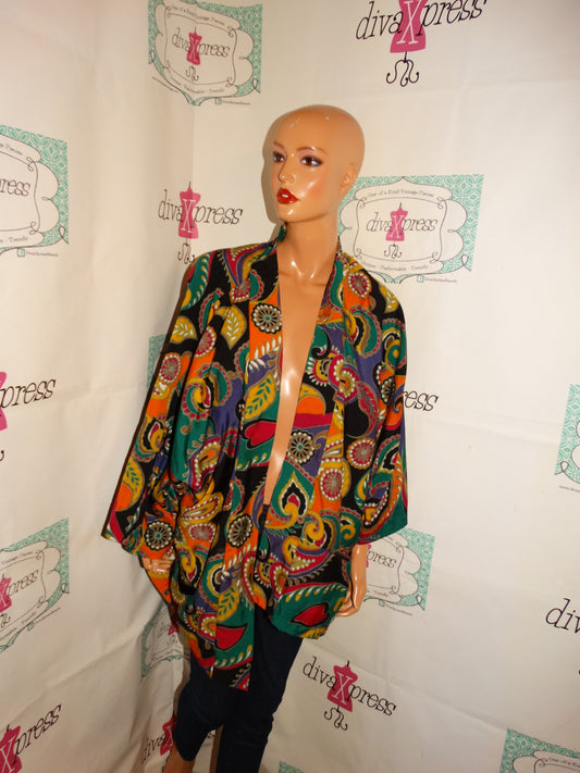 Vintage LifeStyle Black Colorful Throw Size 2x