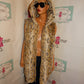 Vintage Dennis Basso Cream/Black Faux Fur Hooded Vest Size 2x