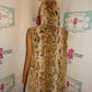 Vintage Dennis Basso Cream/Black Faux Fur Hooded Vest Size 2x