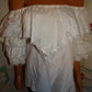 Vintage White Lace Off Shoulder Blouse Size M
