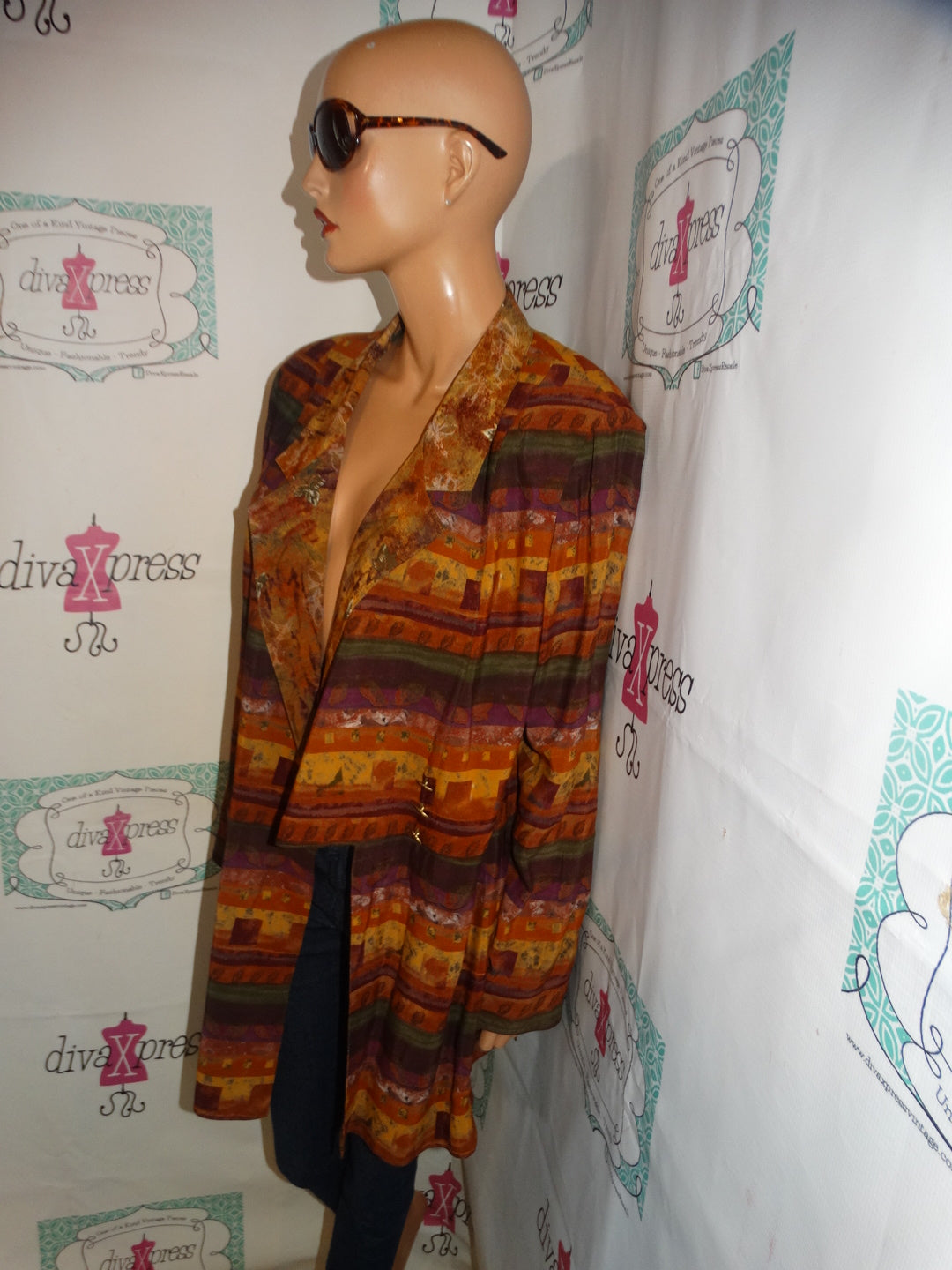 Vintage Platinum Brown/Green Burgundy Blazer Size L