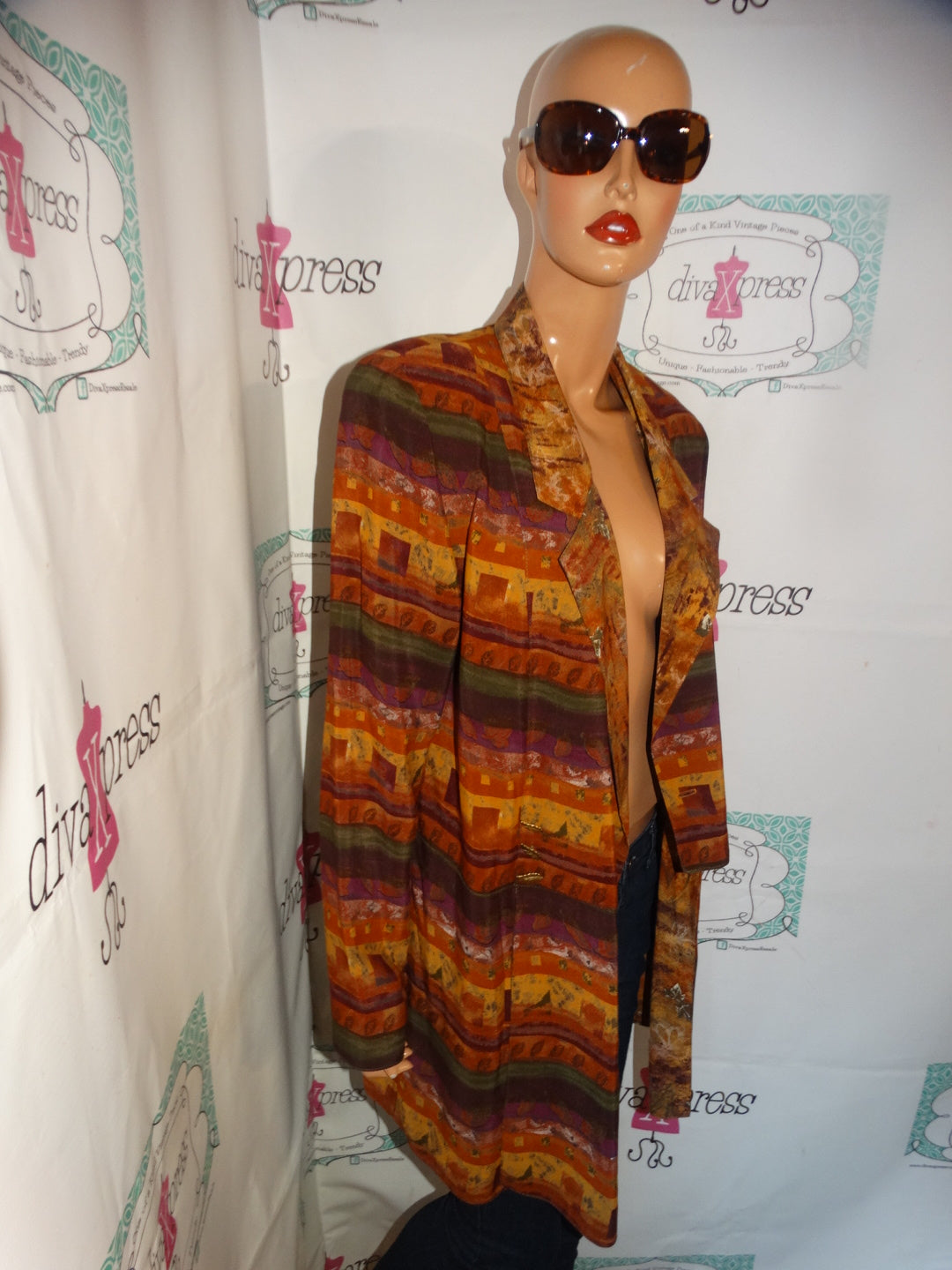 Vintage Platinum Brown/Green Burgundy Blazer Size L