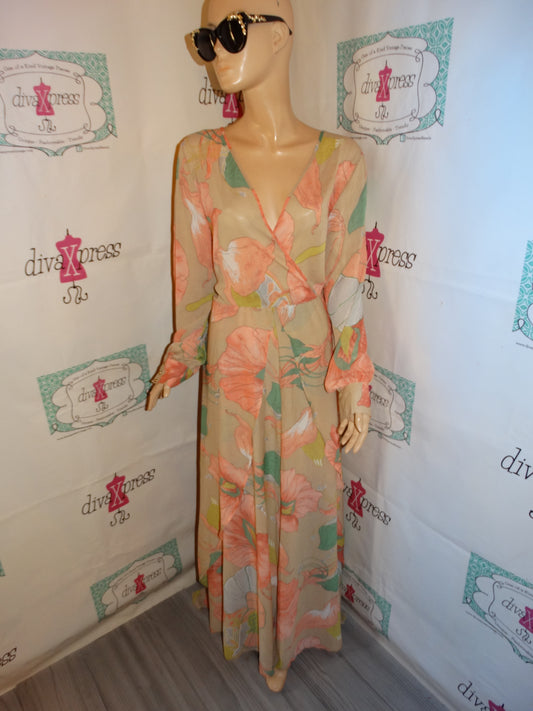 XTaren Plus Peach Floral Dress Size 1x