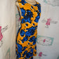 Who What Wear Mustard Yellow/Blue Floral Dress Size 1x