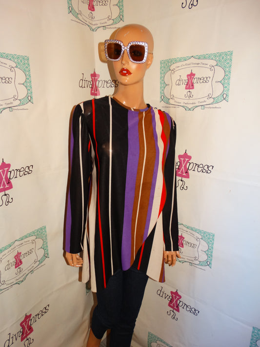 Vintage JCpenny Tan/Pink Colorful Blouse Size 1x