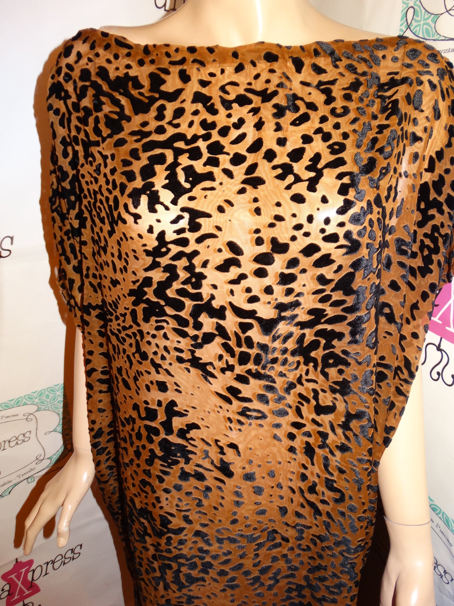 Vintage Leopard Sheer Dress Size 1x