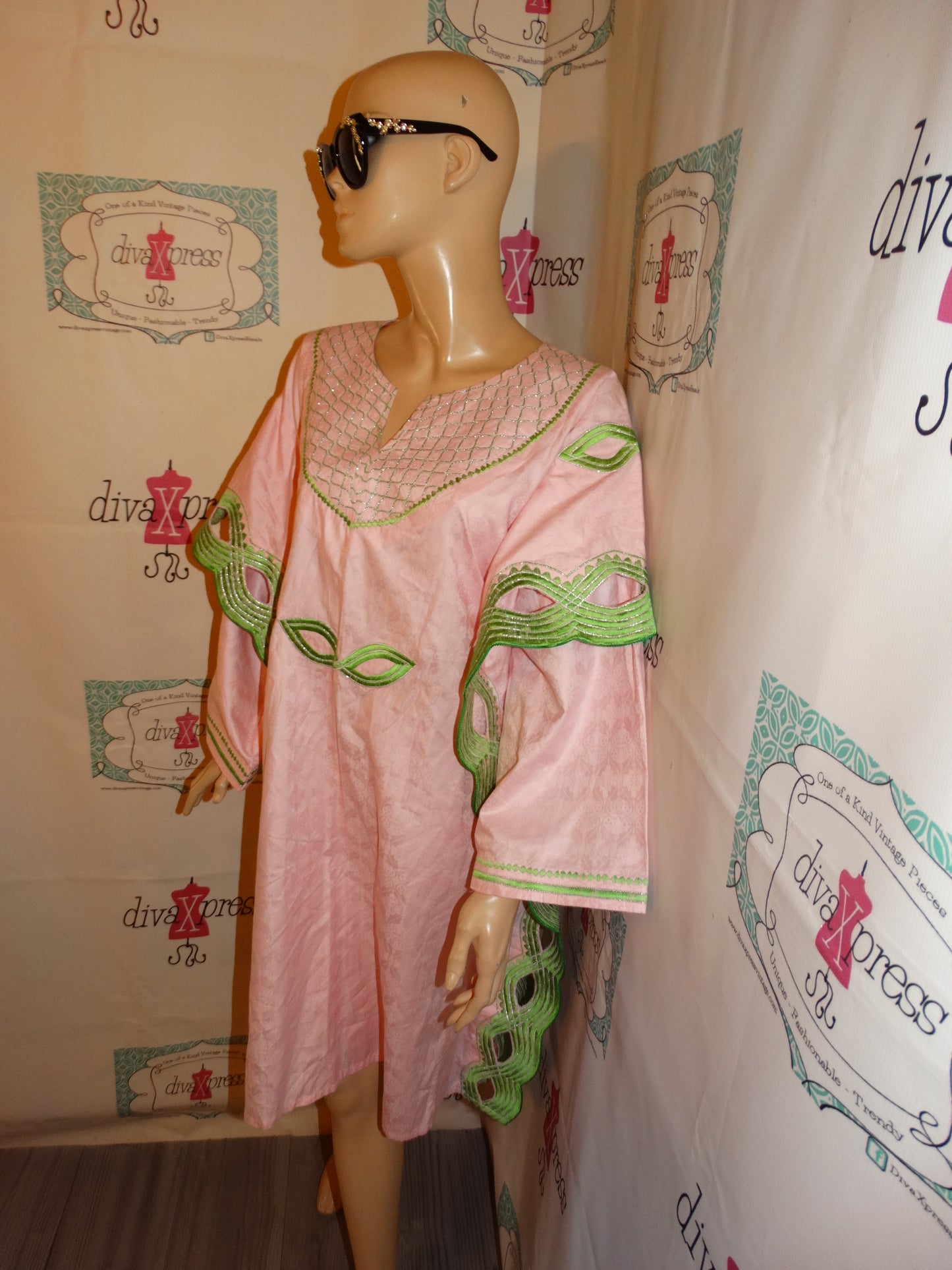 Vintage Nana Pink/Green Dress Size 3x