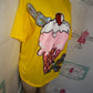 Yellow Ice Cream Sequins t Shirt Size L