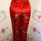 Vintage Red Dress Collections Asian Style Pants Size S