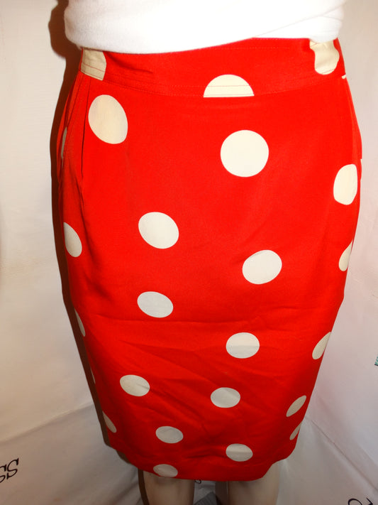 Vintage Liz Claiborne Red/Tan Polka Dot Skirt Size S