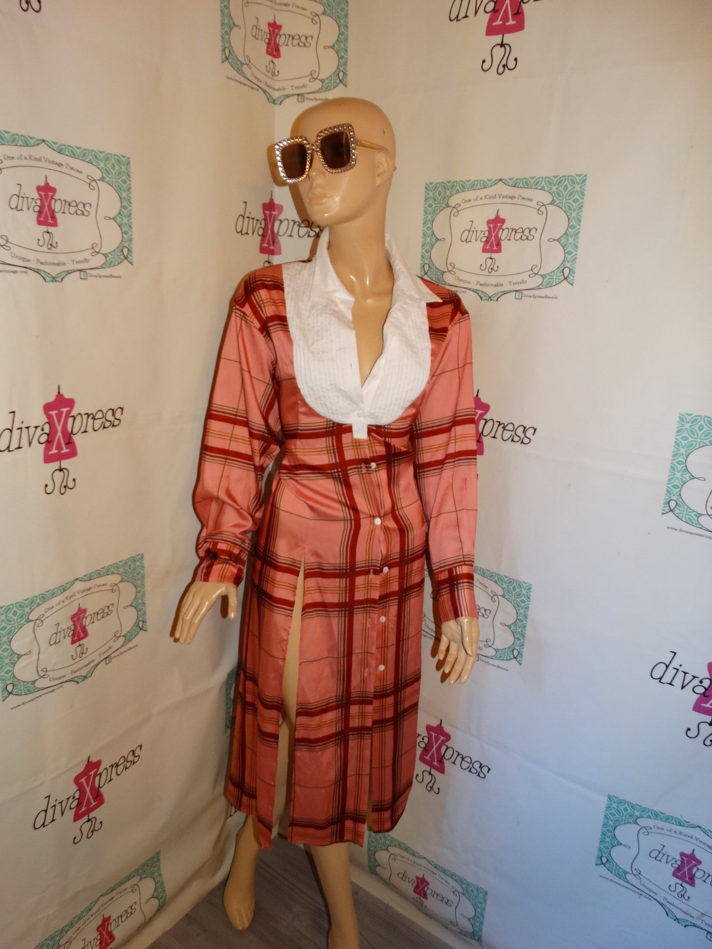 Zara Pink Burgundy Dress Size L