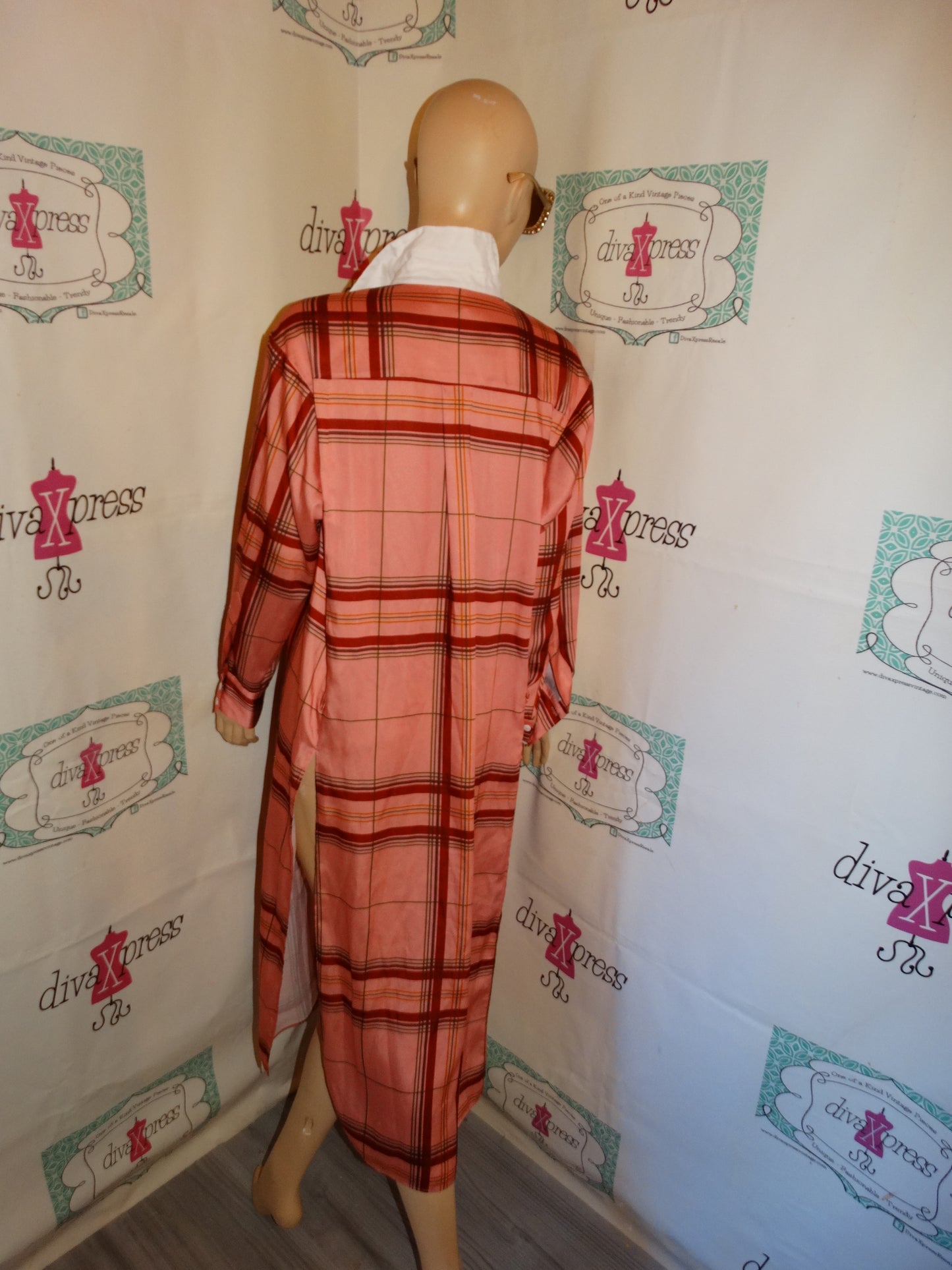 Zara Pink Burgundy Dress Size L