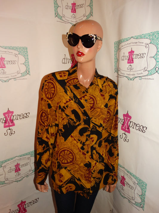 Vintage Jones New York Black Chain Top Size XL