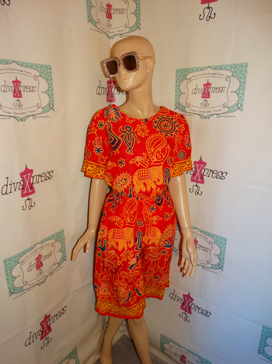 Vintage Pink Colorful 2 Piece Short Set Size XL