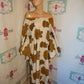 Vintage Tan/Gold AFrican Style Drape Dress Size 1x