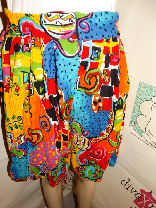 Vintage Pink Colorful Shorta Size L