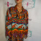 Vintage Silk Club Indian Colorful Top Size 2x