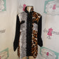 Vintage Mona LEA Couture Black Leopard/Cheetah Print Top Size M