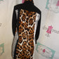 Vintage Mona LEA Couture Black Leopard/Cheetah Print Top Size M