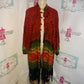 Vintage The African Scene Burgundy/Green Duster Size 2x