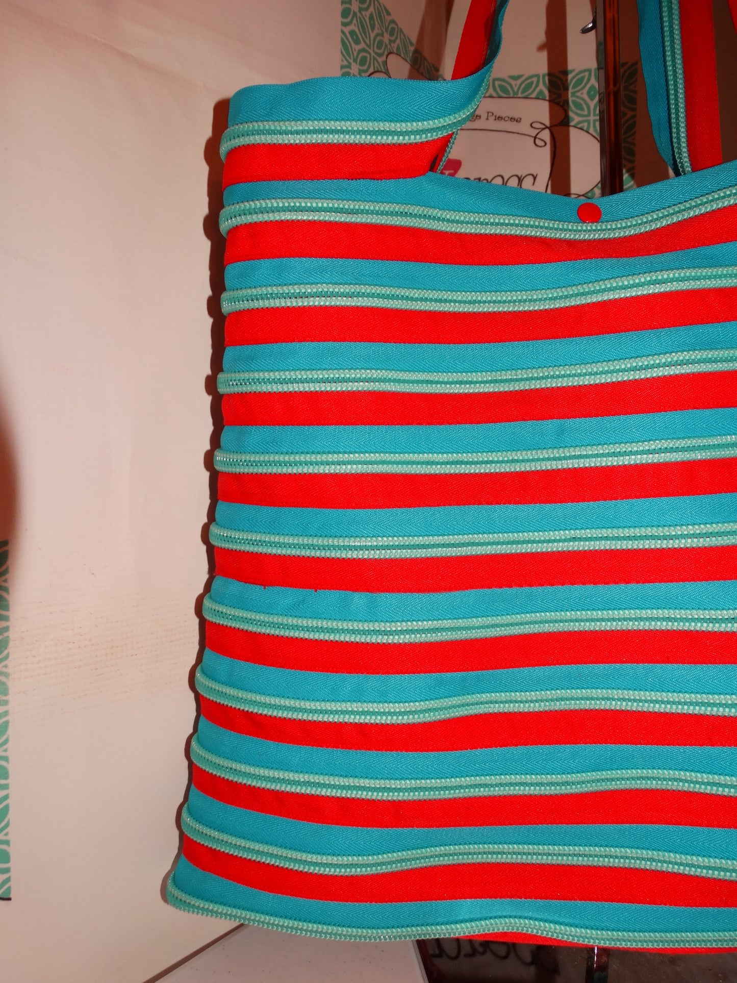 Vintage ZipIt Pink/Green Zip It Purse XL