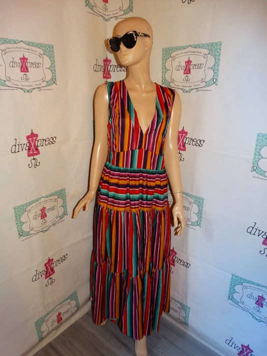 Vintage Pink/Green Colorful Dress Size L