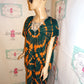 Vintage Tropical Collections Green/Orange Dress Size 2x