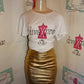 Vintage Lillie Rubin Gold Leather Skirt Size S