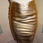 Vintage Lillie Rubin Gold Leather Skirt Size S