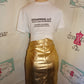 Vintage Lillie Rubin Gold Leather Skirt Size S