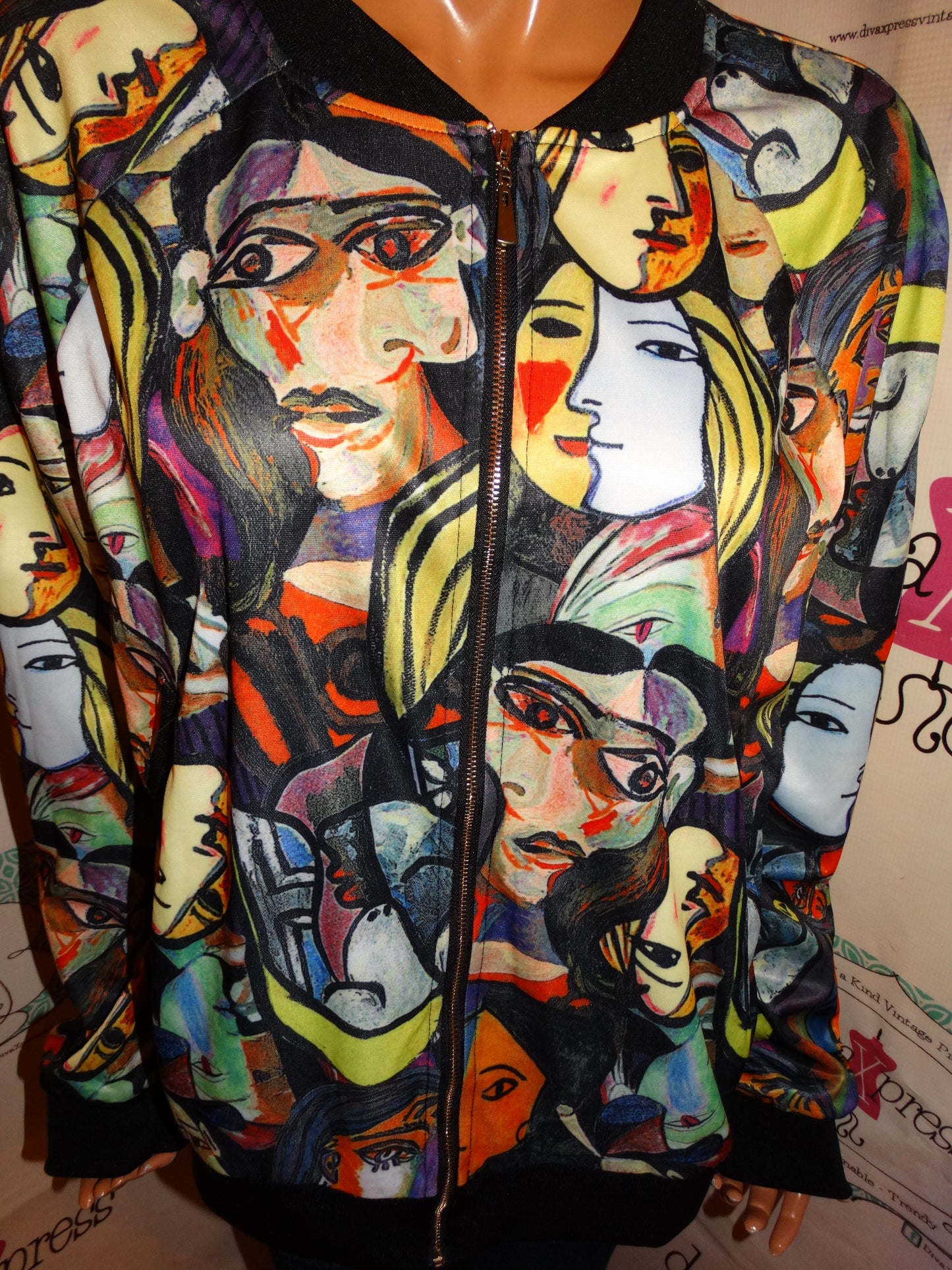 Vintage Picaso Face Bomber Jacket Size XL