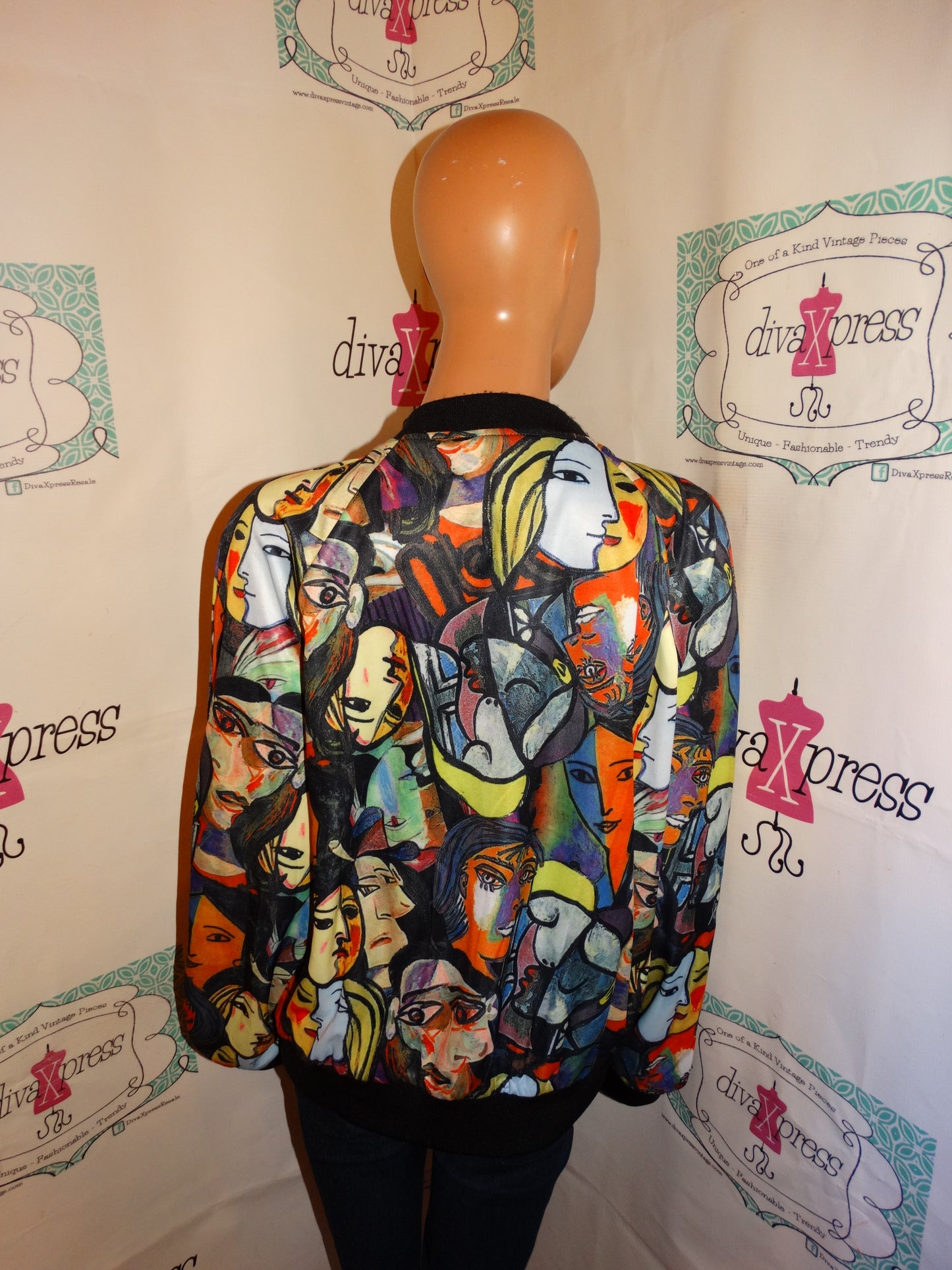 Vintage Picaso Face Bomber Jacket Size XL